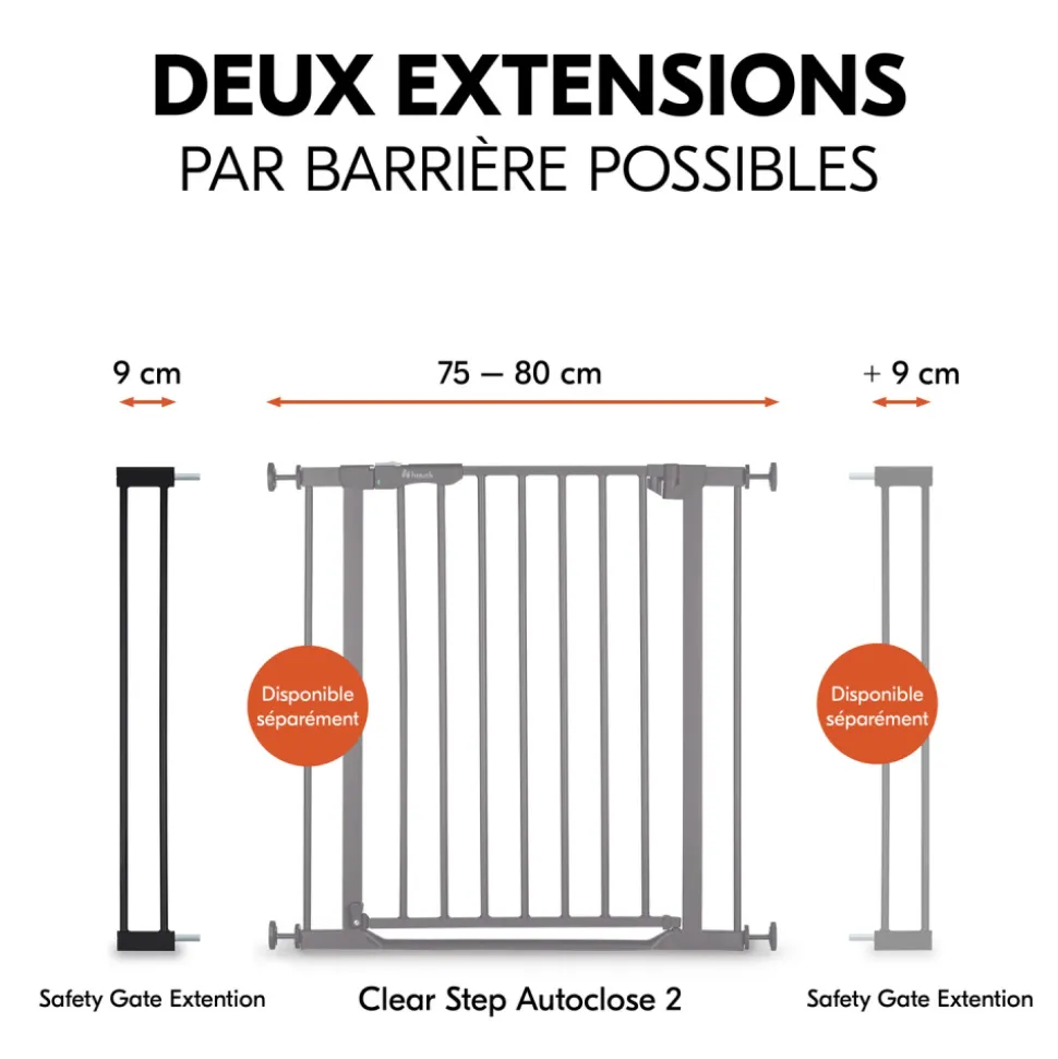Extension pour barrière de sécurité 9 cm black