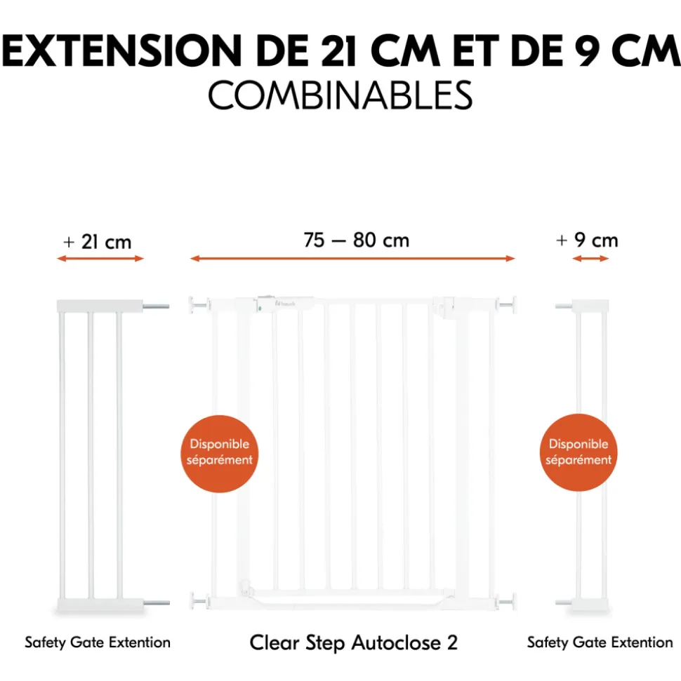 Extension pour barrière de sécurité 21 cm white