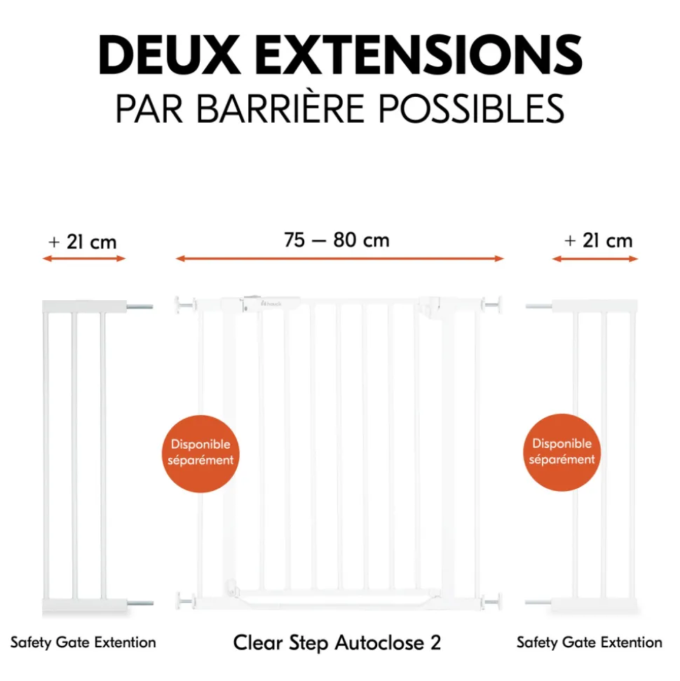 Extension pour barrière de sécurité 21 cm white