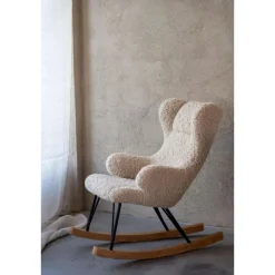 Fauteuil à bascule enfant luxe teddy bouclettes