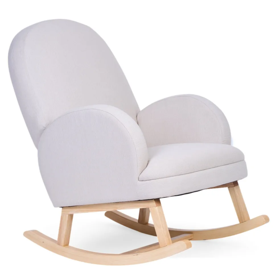 Fauteuil à bascule en lin beige