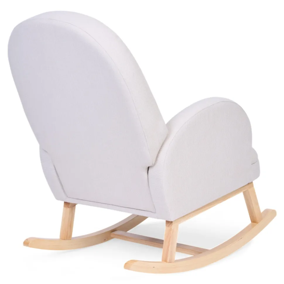 Fauteuil à bascule en lin beige