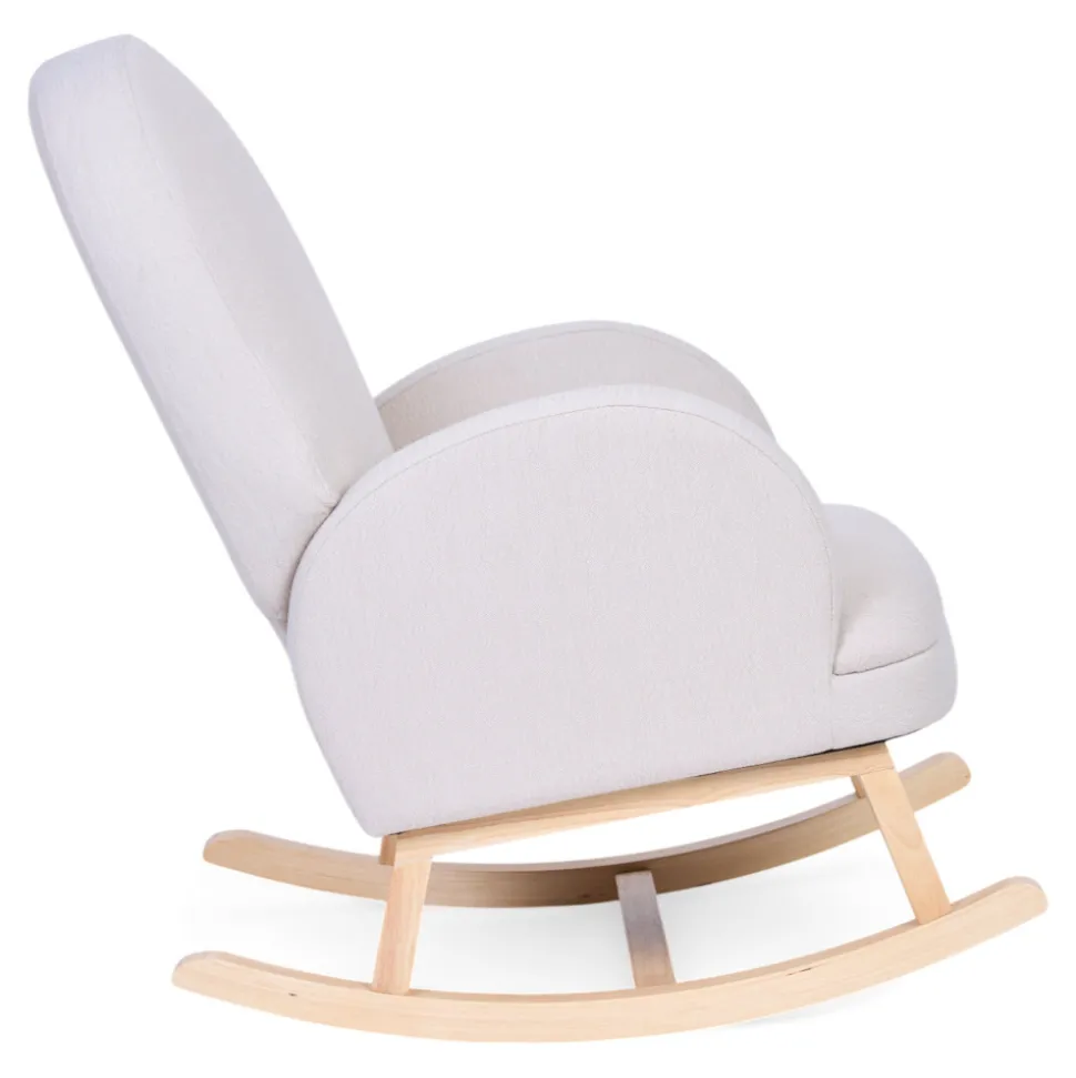 Fauteuil à bascule en lin beige