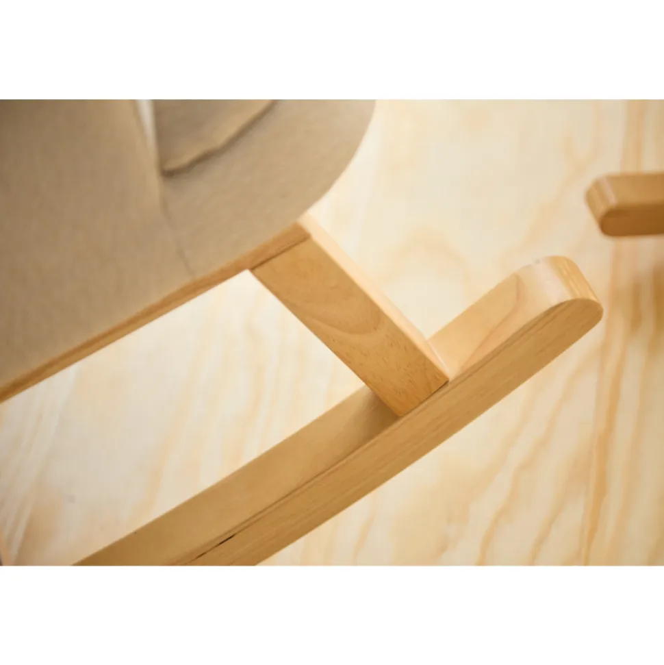 Fauteuil à bascule en lin beige