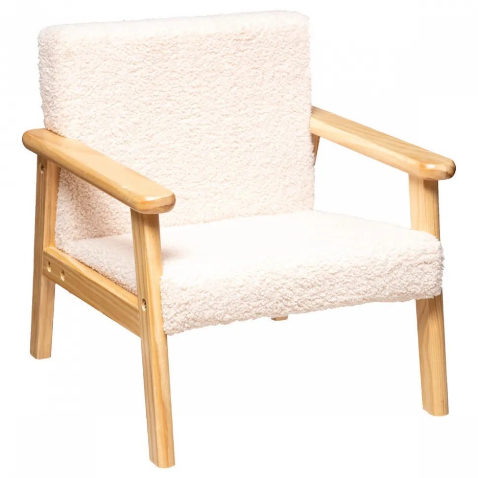Fauteuil enfant basile bouclette écru