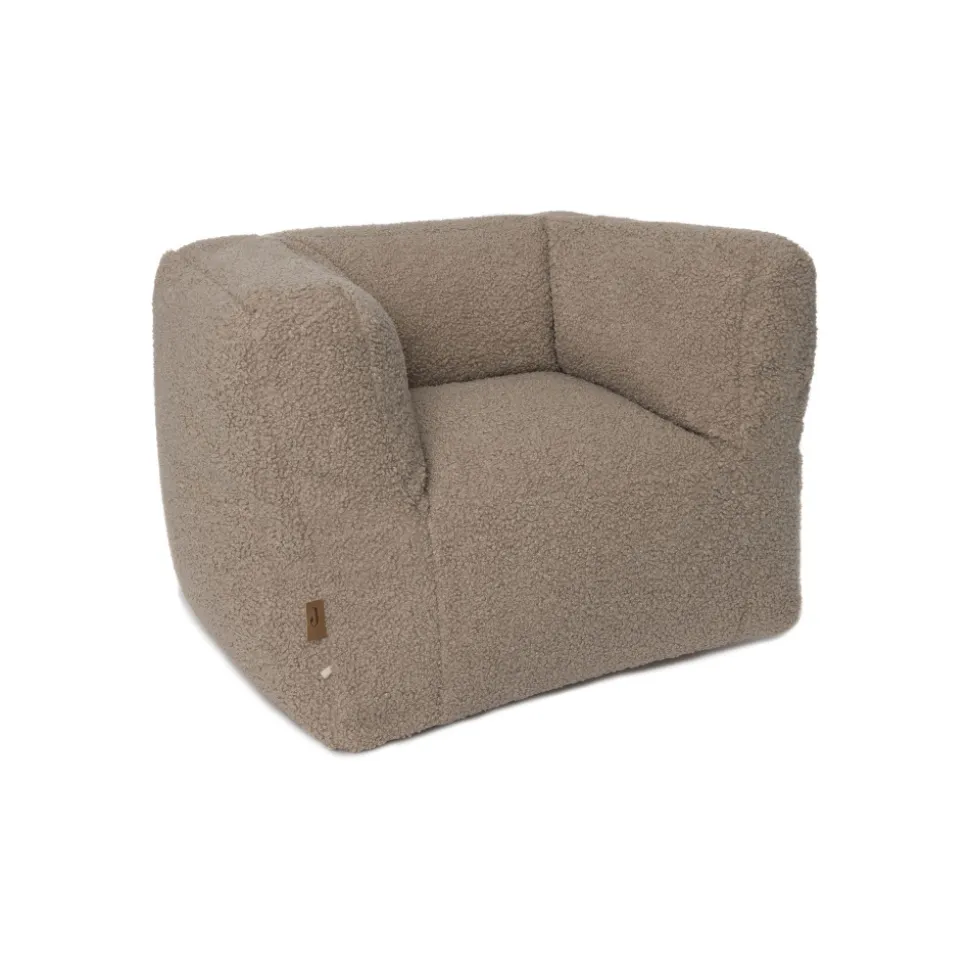 Fauteuil pouf enfant bouclette teddy warm sand