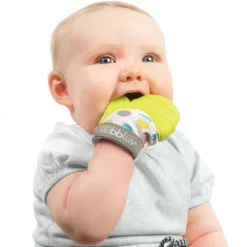 Gant de dentition en silicone souple pour bébé glüv lime