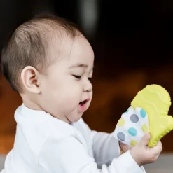 Gant de dentition en silicone souple pour bébé glüv lime