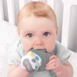 Gant de dentition en silicone souple pour bébé glüv gris