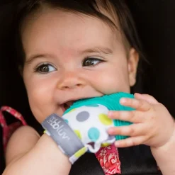 Gant de dentition en silicone souple pour bébé glüv gris