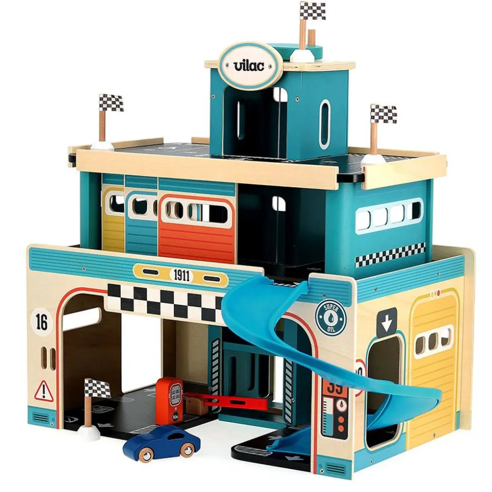 Garage vintage en bois pour enfant vilacity