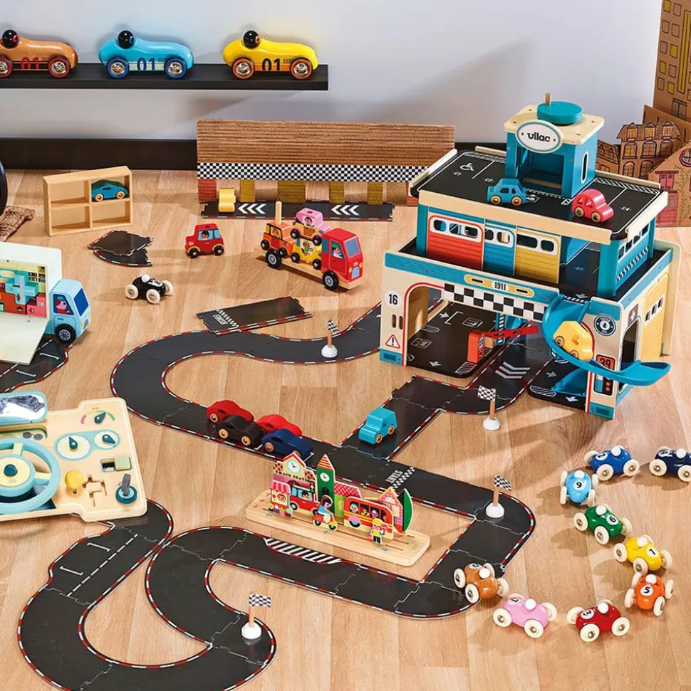 Garage vintage en bois pour enfant vilacity
