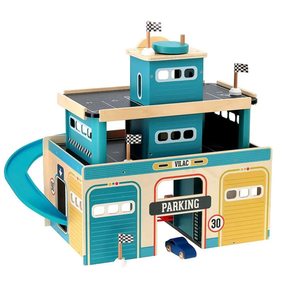 Garage vintage en bois pour enfant vilacity