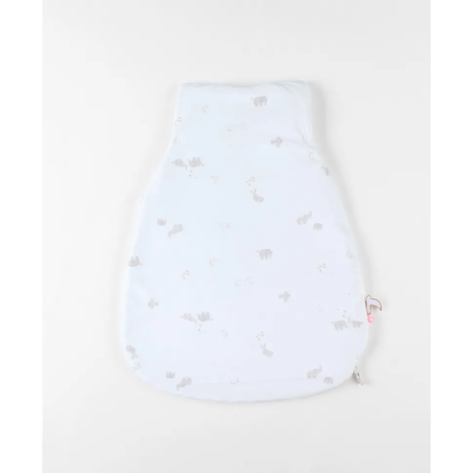 Gigoteuse 50 cm en veloudoux bali, moka & snow