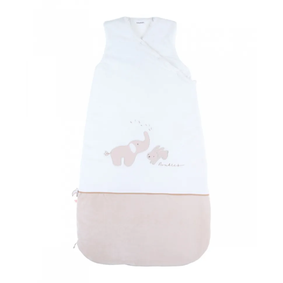 Gigoteuse 100cm en veloudoux bali, moka & snow