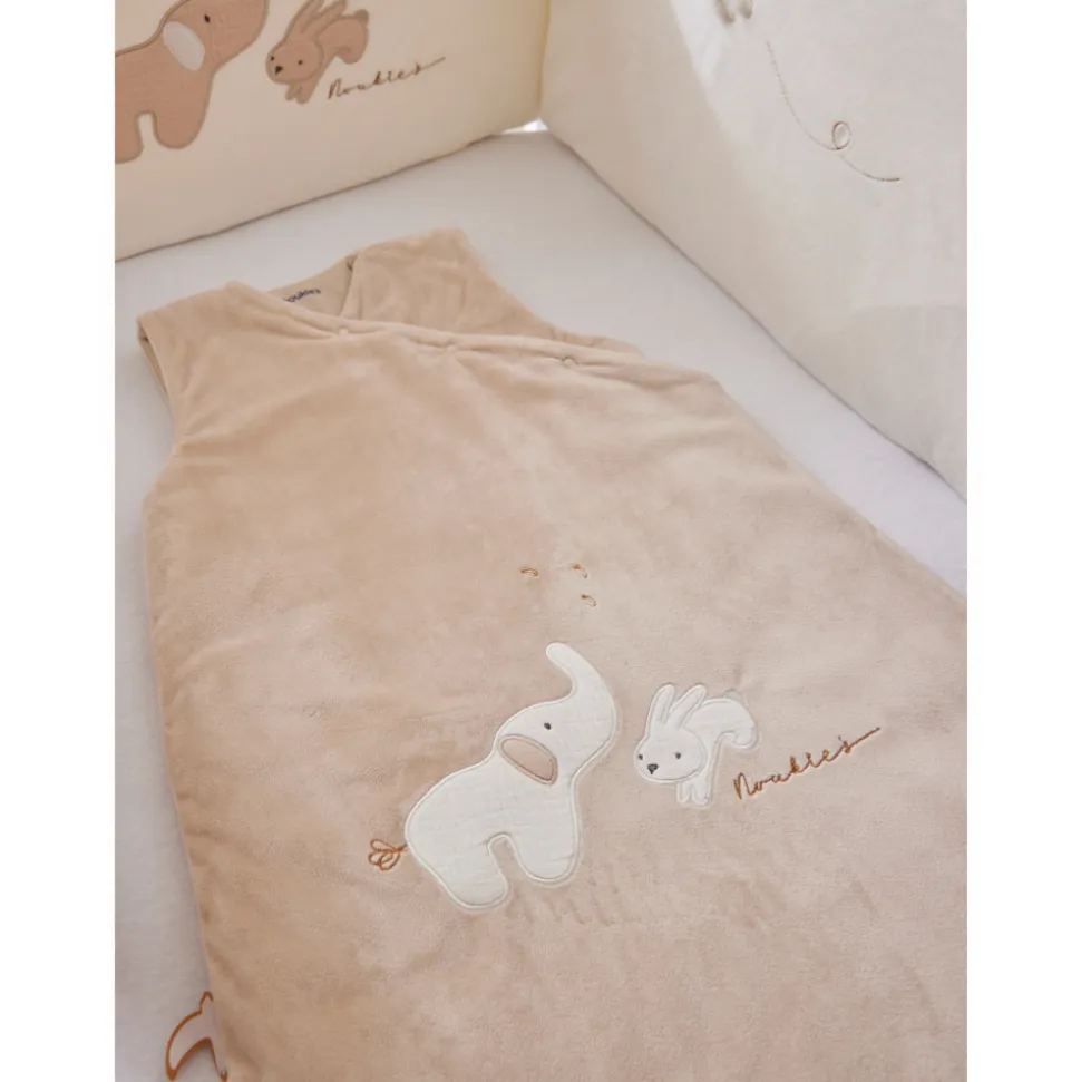 Gigoteuse 70cm en veloudoux bali, moka & snow