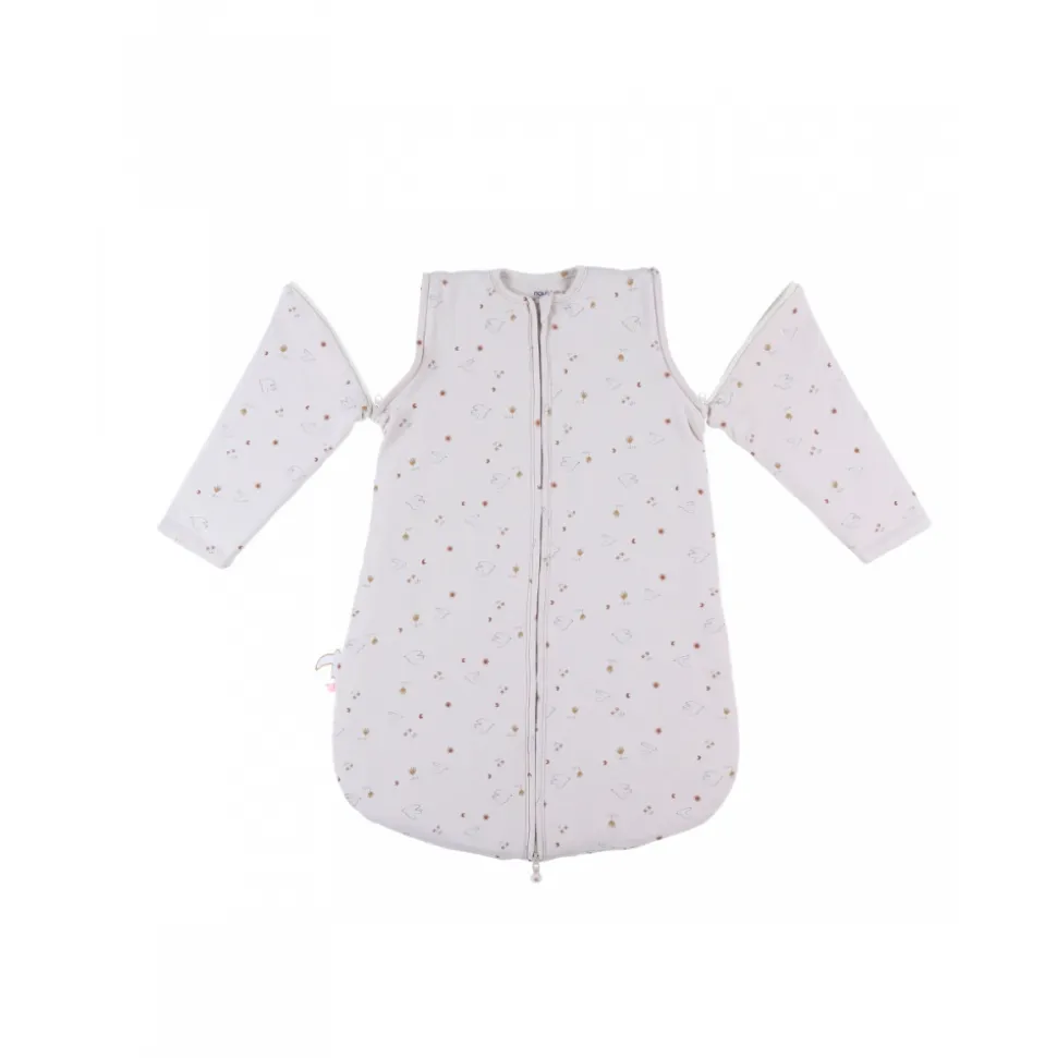 Gigoteuse 70cm jersey manches amovibles colombes du bonheur