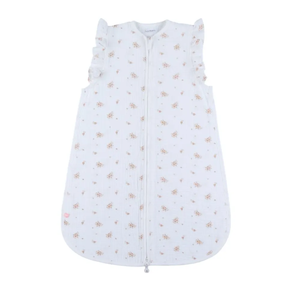 Gigoteuse 70cm, mousseline de coton bio, 1-6 mois - fleurs d'antan
