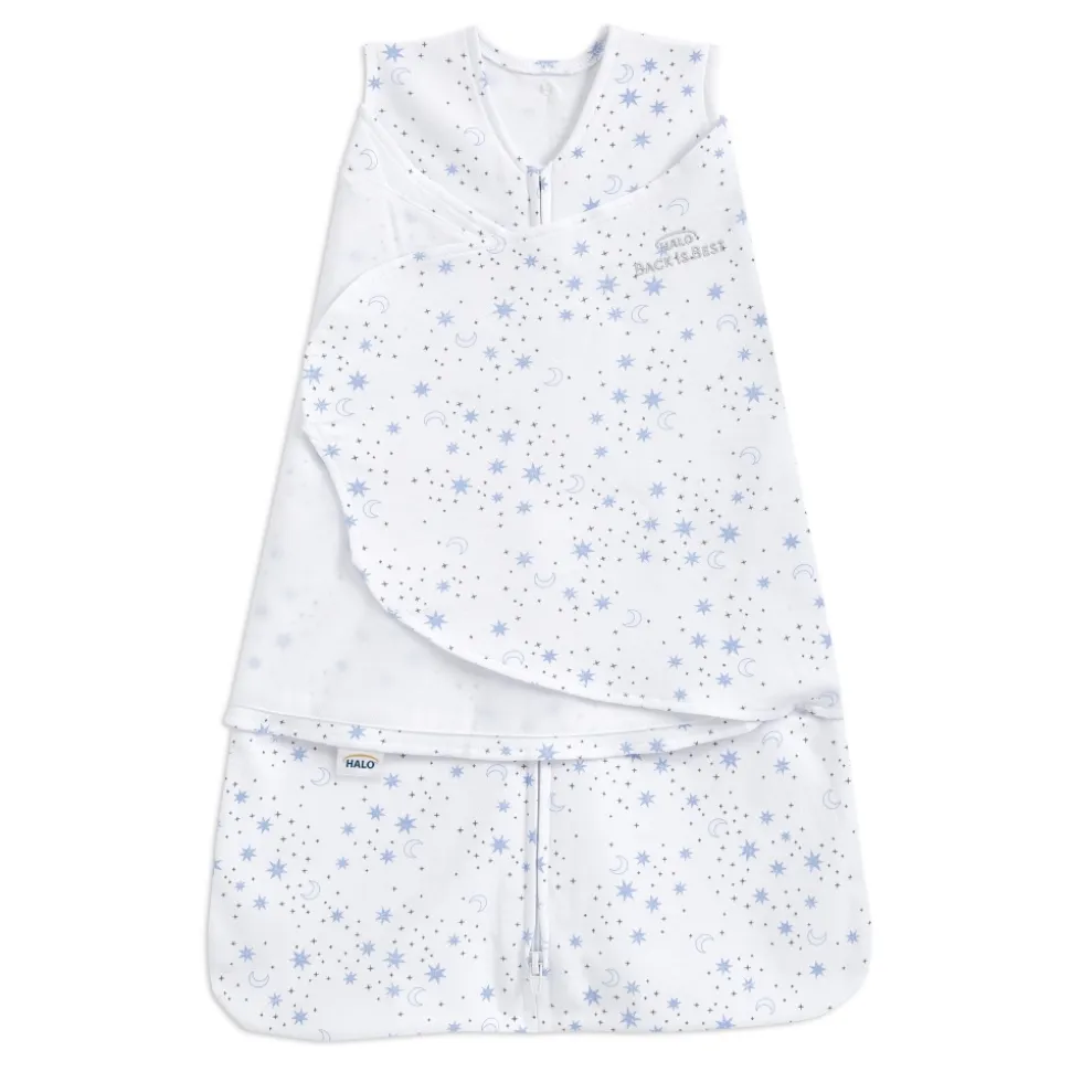 Gigoteuse d'emmaillotage été sleepsack 3-6 mois midnight moons blue