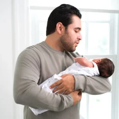 Gigoteuse d'emmaillotage été sleepsack 3-6 mois midnight moons blue