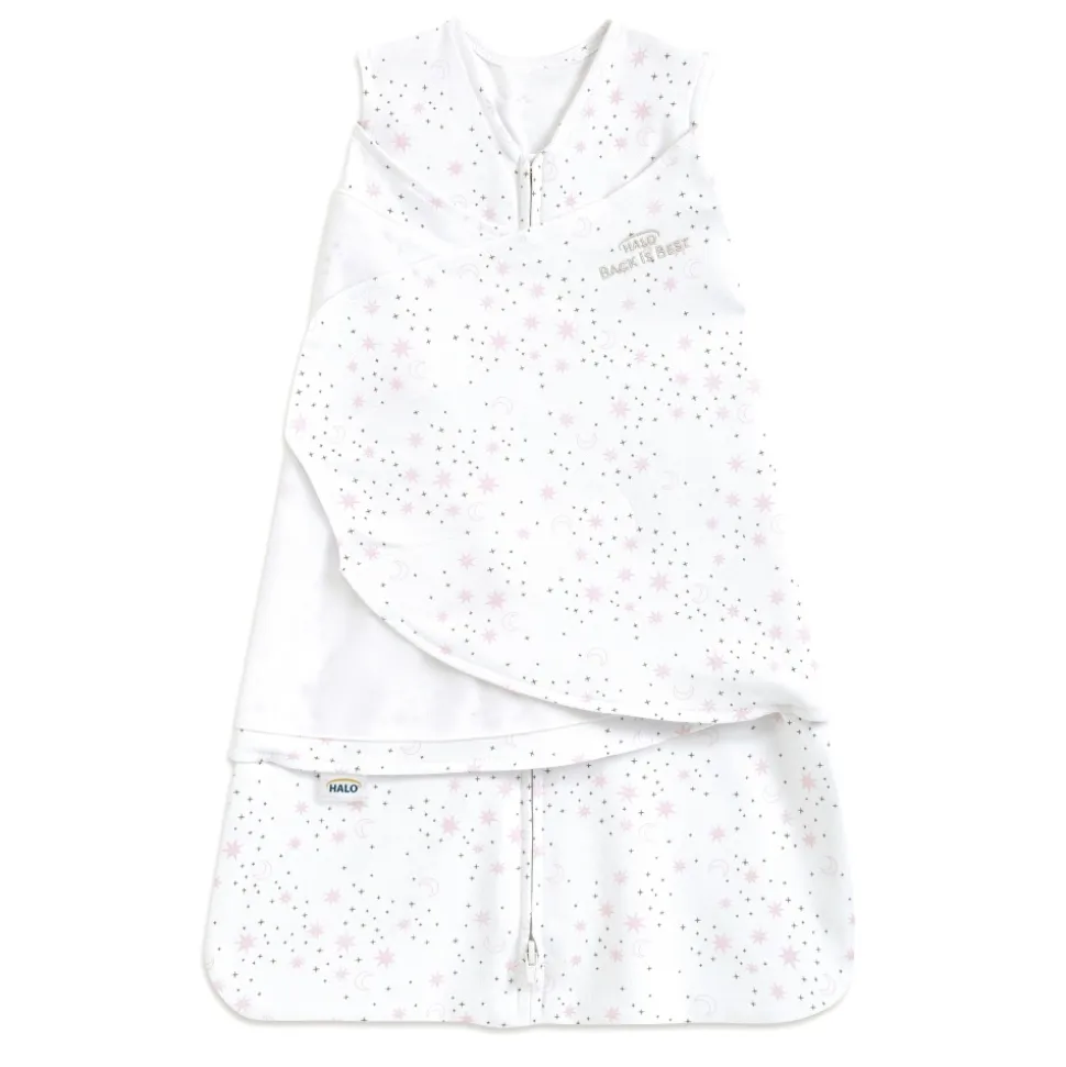 Gigoteuse d'emmaillotage été sleepsack 0-3 mois midnight moons pink