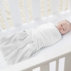 Gigoteuse d'emmaillotage été sleepsack 3-6 mois blanc