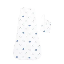 Gigoteuse en lange et coton bio 100cm blue baleine