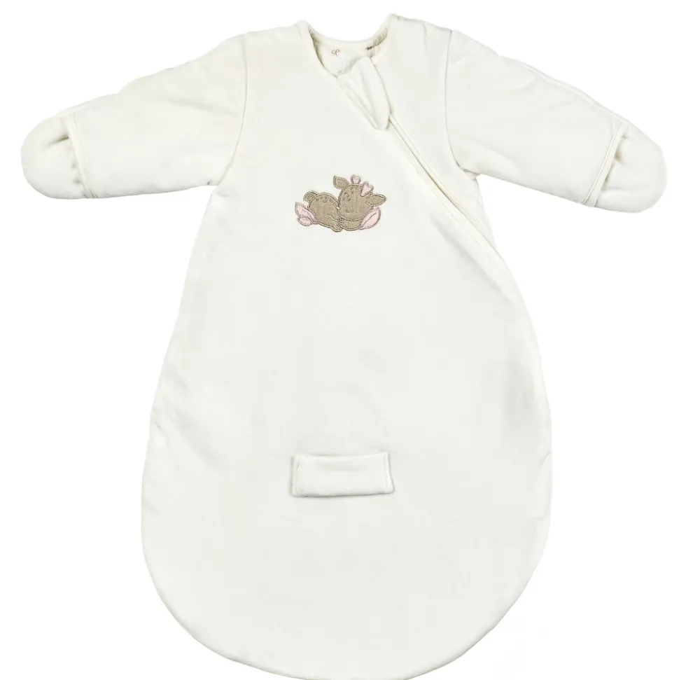 Gigoteuse hiver 0-6 mois manches fanfan velours blanc