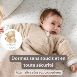 Gigoteuse hiver 0-6 mois manches détachable teddy bouclette beige