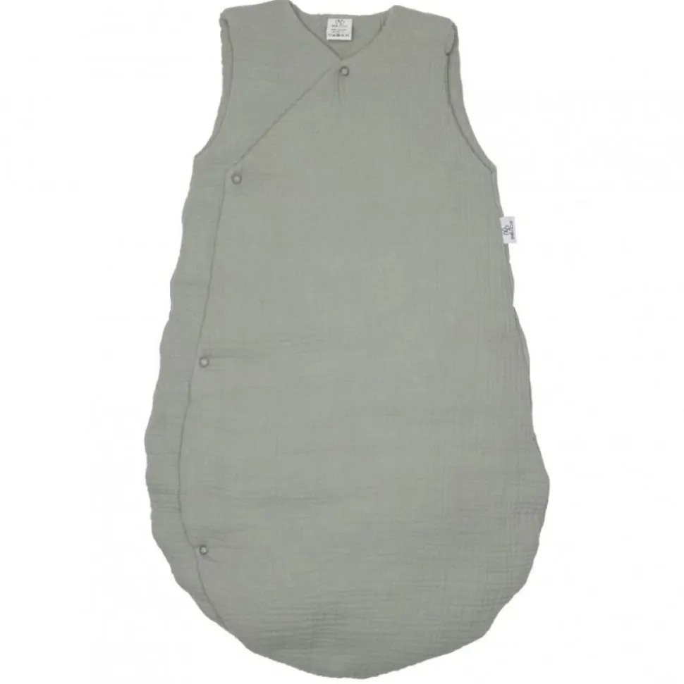 Gigoteuse kimono gaze de coton hiver 0-6 mois vert de gris