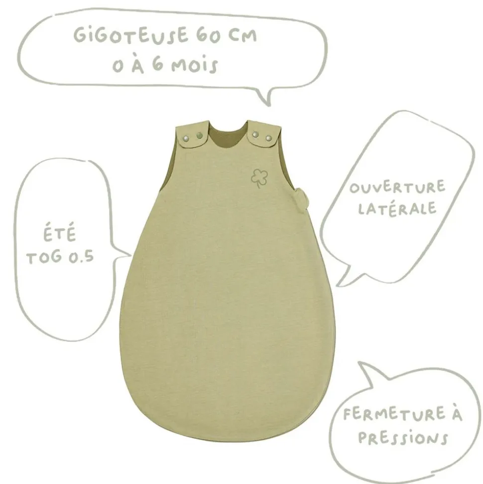 Gigoteuse naissance 0-6 mois tilleul trèfle