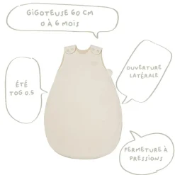 Gigoteuse naissance été sable ourson - 65cm