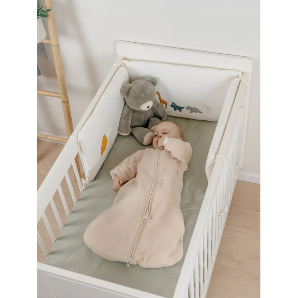 Gigoteuse nomade 70cm, mousseline de coton bio, 1-6 mois - beige