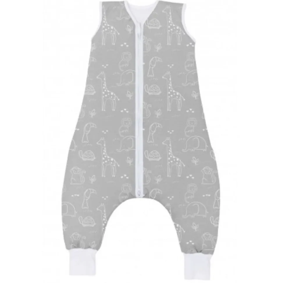 Gigoteuse à pieds avec chaussettes antidérapantes - 80 cm - safari gris - tog 2.5