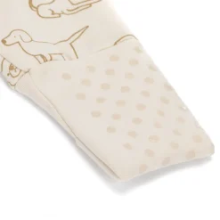 Gigoteuse à pieds avec chaussettes antidérapantes - 80 cm - chien beige - tog 2.5
