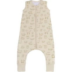 Gigoteuse à pieds avec chaussettes antidérapantes - 80 cm - chien beige - tog 2.5