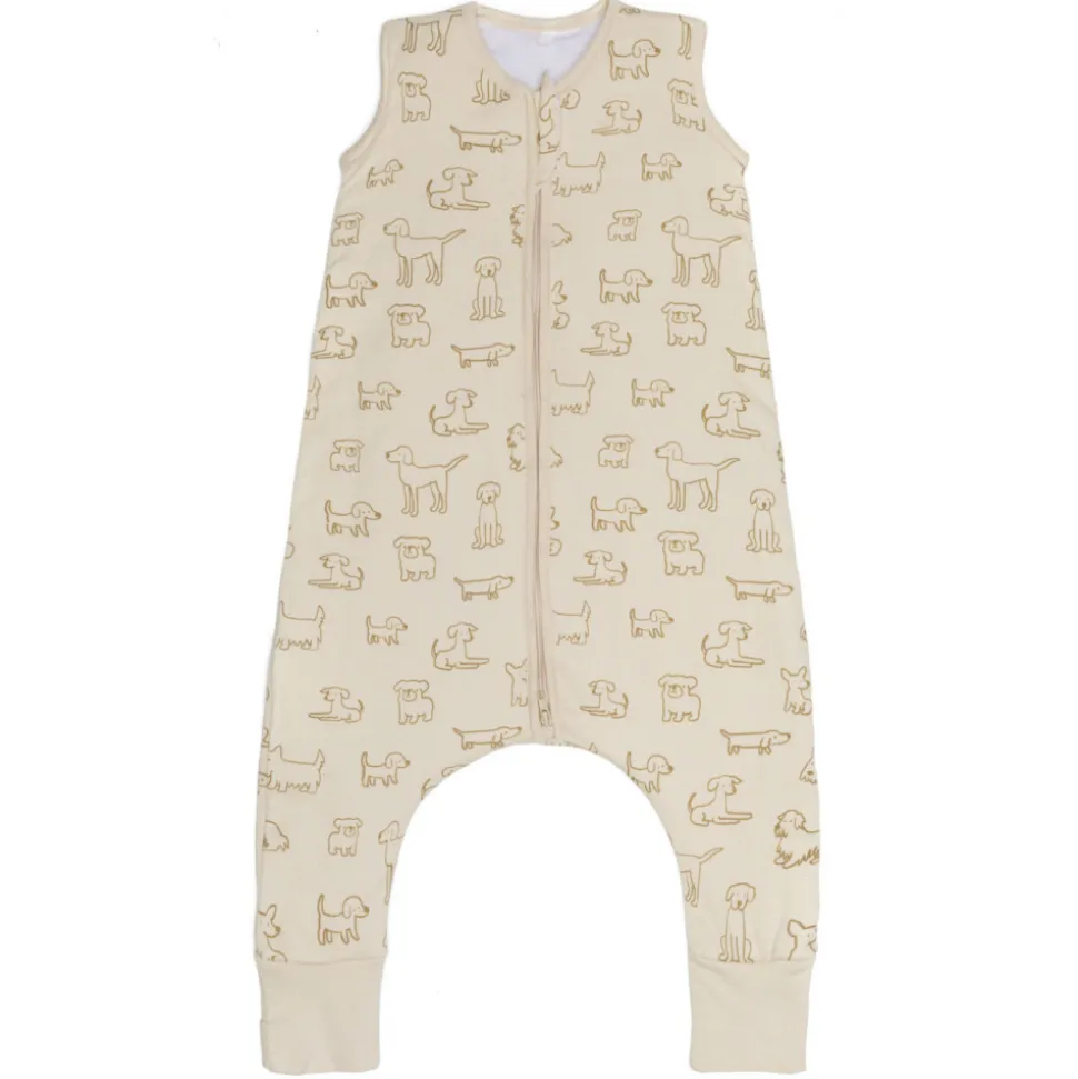 Gigoteuse à pieds avec chaussettes antidérapantes - 80 cm - chien beige - tog 2.5
