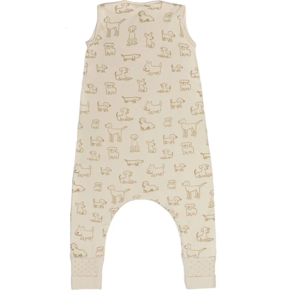 Gigoteuse à pieds avec chaussettes antidérapantes - 80 cm - chien beige - tog 2.5