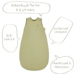 Gigoteuse été 6-24 mois tilleul trèfle