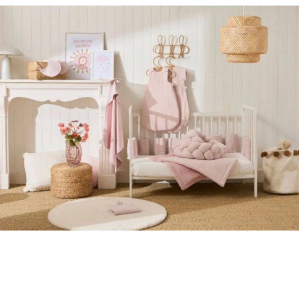 Gigoteuse été soft stripes - vieux rose - 0/6 mois