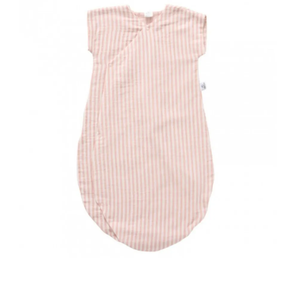 Gigoteuse été soft stripes - vieux rose - 0/6 mois