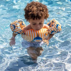 Gilet de natation avec brassards 2-6 ans - rayé requin