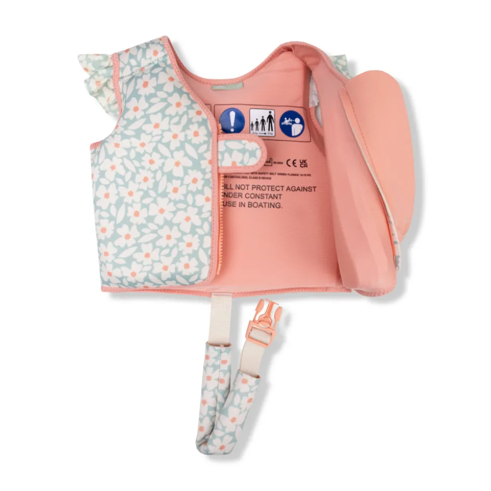 Gilet de natation fleurs vertes 2-3 ans