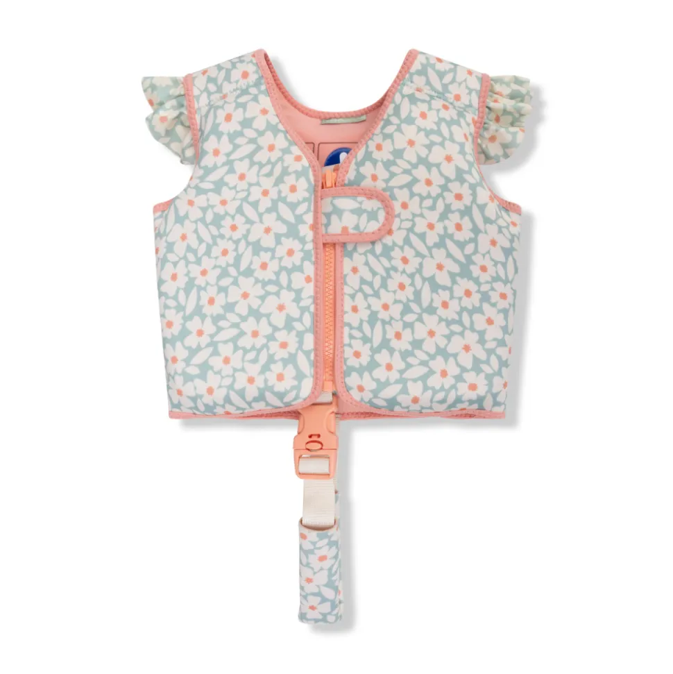 Gilet de natation fleurs vertes 2-3 ans