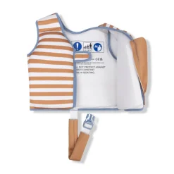 Gilet de natation rayures marron 2-3 ans