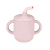 Gobelet avec paille rose silicone