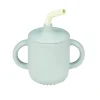 Gobelet avec paille vert silicone