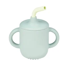 Gobelet avec paille vert silicone