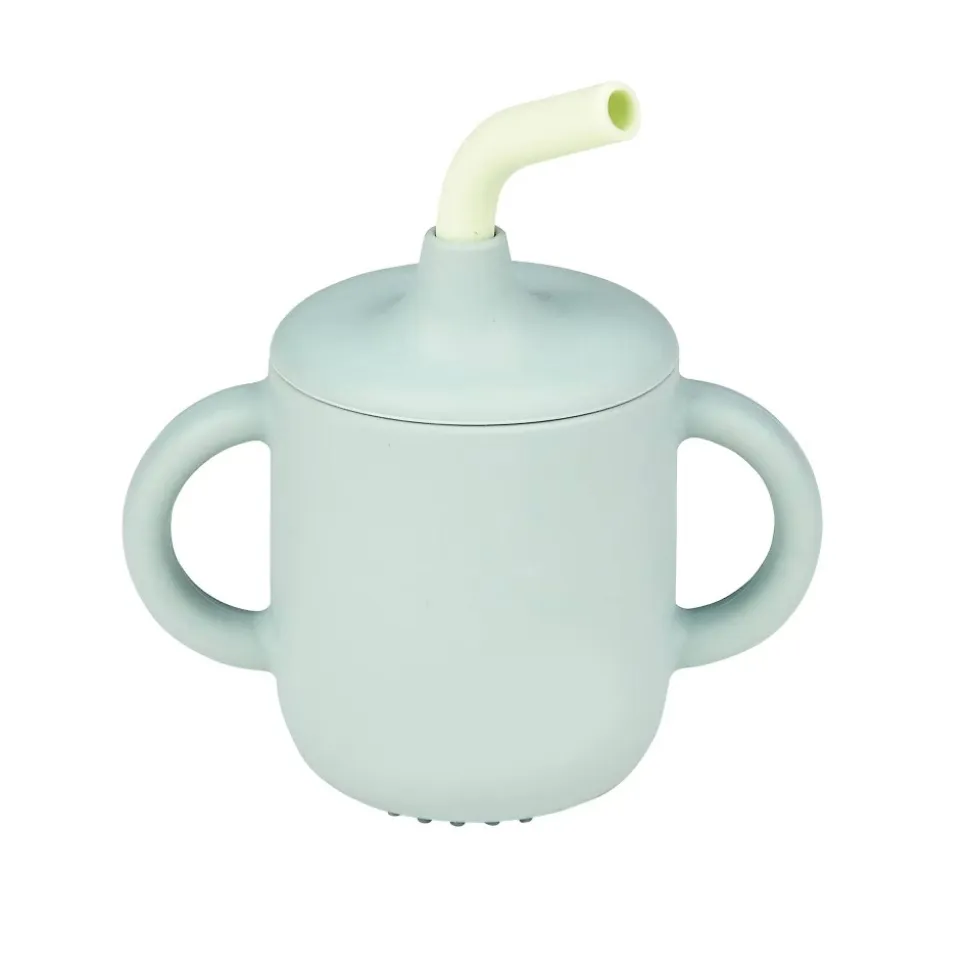 Gobelet avec paille vert silicone