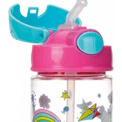 Gobelet paille souple et bouton push en tritan 540ml 3 ans+ rose